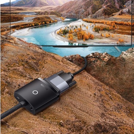 Adapter Baseus, HDMI-VGA, black-7