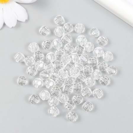 Beads for creativity plastic "Balls with different faces - crystal" D = 0.8 cm set 20 grams-1