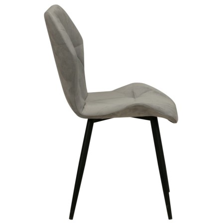 Chair "Dora y", velor tenerife Gray / Black Metal-1
