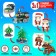 Designer "New Year stories. Train and Santa Claus ", 490 details