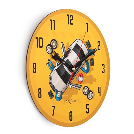 Wall clock, series: interior, "car", smooth move, d-24 cm-1