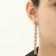Set 2 objects: earrings, necklace "ice" pigtail, color gold, 80 cm