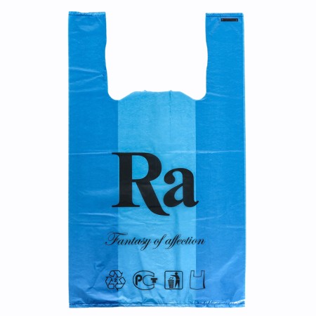 Package Polyethylene T -shirt 30 + 16 x 53 cm, 18 μm, blue "Ra"