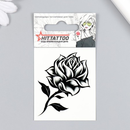 Tattoo on the body "Rose" 5.3x6.2 cm