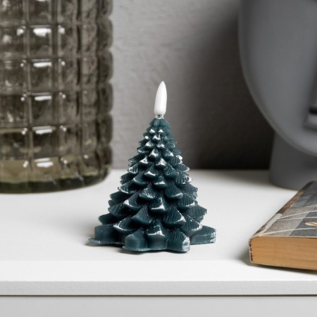 LED candle "Snow Christmas tree" 8 × 12 × 8 cm, wax, battery CR2032, glow warm white-3