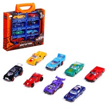 Set of metal machines Hot Cars, in the case, 8 pcs.