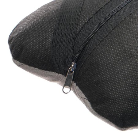 Car bone pillow, on a headrest, velor, gray, rhombus, 16 x 24 cm-2
