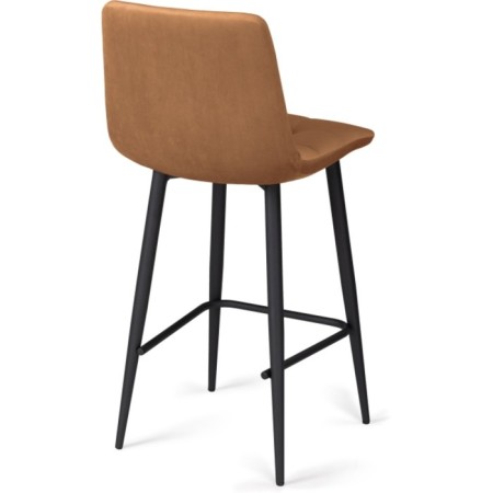 Baric stool for metal/velor, black/brick 43x42x93 cm-3