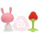 A set of silicone teeters “My bunny”, with a rattle, 3 pcs., In the case, crush me