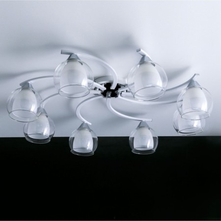Ceiling chandelier Citilux "Christie" CL152180, 79x79x19 cm, 8x75W, E27, white color-8