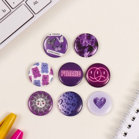 Icons sunset set 8 pcs d = 25 mm "Lilac" 16.5x17 cm-2
