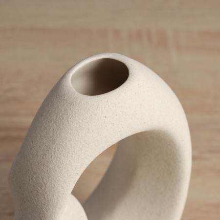 VAZA Ceramics Table "CRARI" D-3 cm, 21x14 cm, beige-3