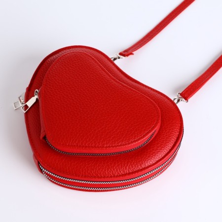Bag Women's Cross-Bodi with a zipper, red color-6