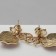 Earrings Metal "Hearts" pink insert, color gold