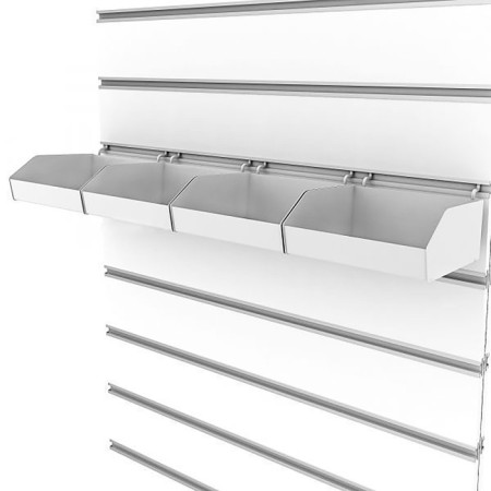 Metal container for a perforated chipboard panel 150 × 150 × 60 mm, white color-4