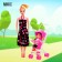 Mom and daughter doll with a stroller, mix