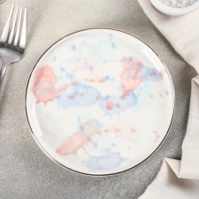 Ceramic “Watercolor” plate, D = 15 cm