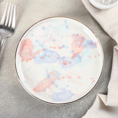 Ceramic “Watercolor” plate, D = 15 cm