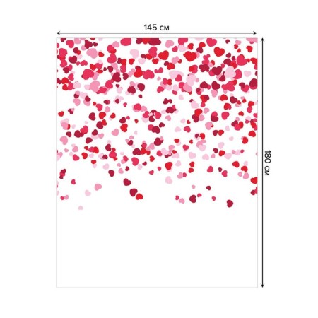 The tablecloth “Rain from hearts”, rectangular, Saten, size 145x180 cm-1