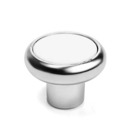 Handle button tundra RK101, color chrome with a white insert