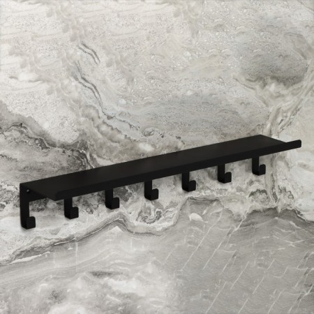 Shelf with hooks "Loft Art", 50 × 11 × 7.5 cm, black color-1