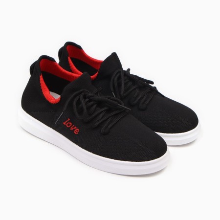 Women's sneakers, black color, print mix, size 40-3