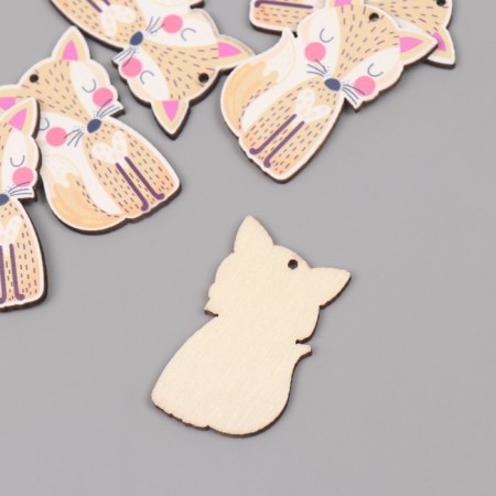 Decor for creativity tree "Fox with a heart" set of 6 pcs 4x2.2x0.3 cm-1