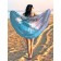 Pareo and beach rug "joyful expectation of summer", d = 150 cm