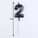 Candle in a cake on a “facet” skewer, number “2”, black, 5 cm