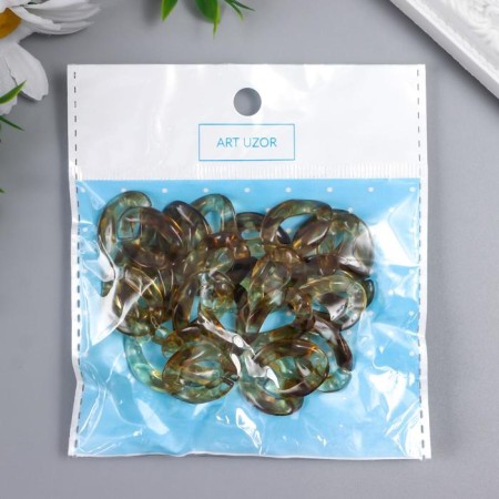 Decor for creativity plastic "Ring for the chain" olive set 25 pcs 2.3x1.65 cm-3