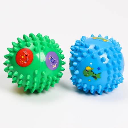 A set of developing tactile balls “numbers and letters”, with a squeak, 2 pcs, crumb I-6