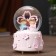 Souvenir polystone water ball light, music "kids at a large flower" mix 12x8x8 cm