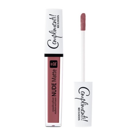 Lipstick liquid Relouis complimenti nude Matte, matte, tone No. 23 dusty pink, 4.5 g