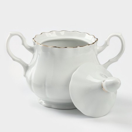Porcelain sugar tower with a lid, 550 ml, white color-1