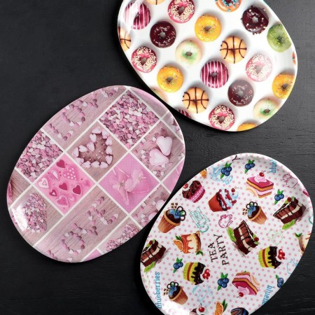 Plastic tray "Sweets", 38 × 28 × 2.5 cm, color mix-14