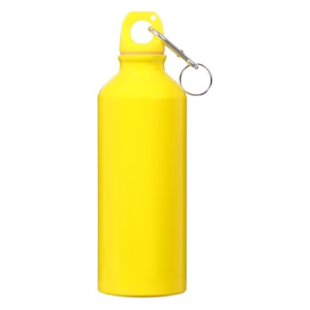 Water bottle, 500 ml, aluminum case, plastic, yellow-1