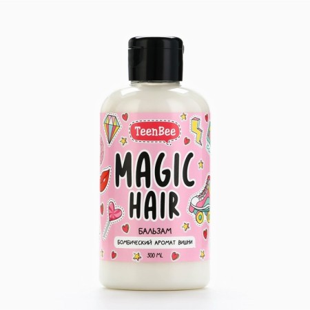 Hair balm, strengthening and protection, 300 ml, cherry aroma, teenbee-5