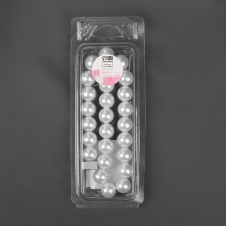 Picking for curtains “Pearl beads”, D = 1.5 cm, 39 cm, white color-3