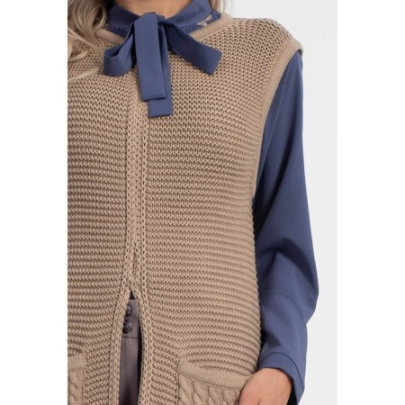 Women's vest, size 42, beige color-4