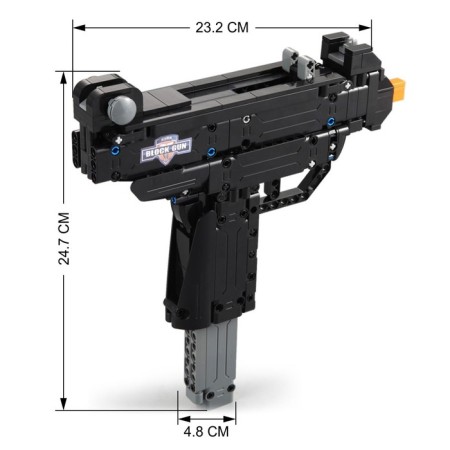 Designer weapon techno "Uzi Automatic", 359 parts, 6 bullets, shoots-1