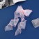 Hair clip "Schoolgirl" bow, 13x23 cm, white with pink cantik
