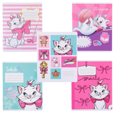 A set of notebooks 10 pieces, 12 sheets, in a cage, cover coated cardboard, cats aristocrats-12