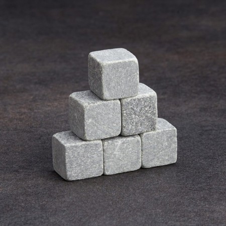 Stones for whiskey in the bag "A reason to drink", natural steat, 6 pcs-1