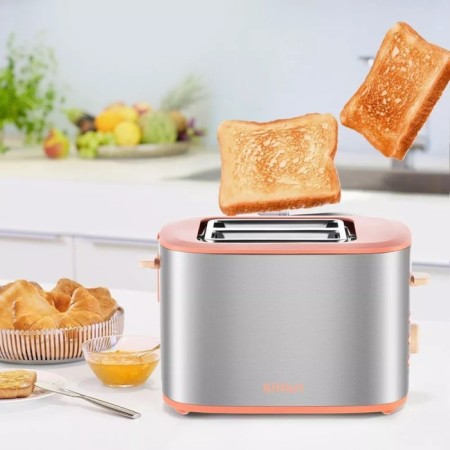 Toster KitFort KT-6216, 980 W, 7 fry modes, 2 toasts, metallic/orange-4