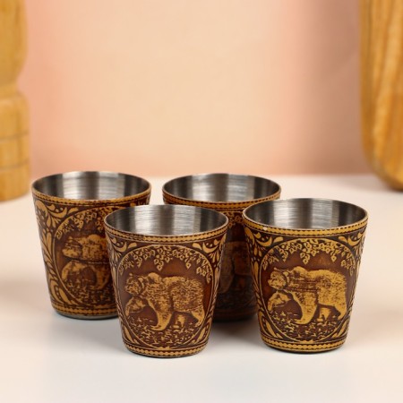 Set of piles "Bear", 4 pcs, in a case, 4.5 × 4.5 × 9 cm, birch bark-7