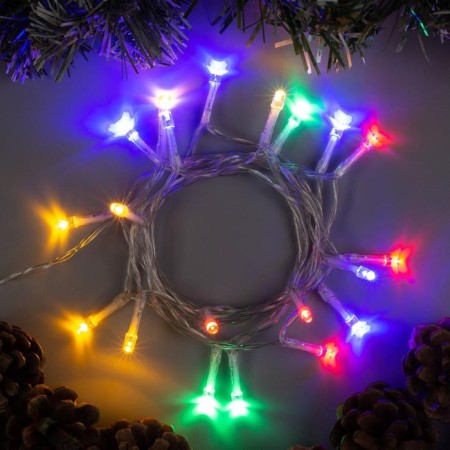 Garland "thread" 2 m, IP20, transparent thread, 20 LED, glow of multi, 2 modes, AAH3