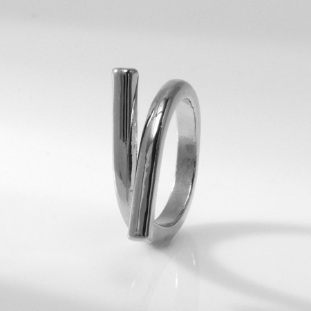 Ring metal "Trend" bend, color silver, size 16-2