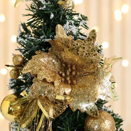 Christmas tree decor "festive" flower gift, 16x39 cm, gold-1
