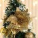 Christmas tree decor "festive" flower gift, 16x39 cm, gold