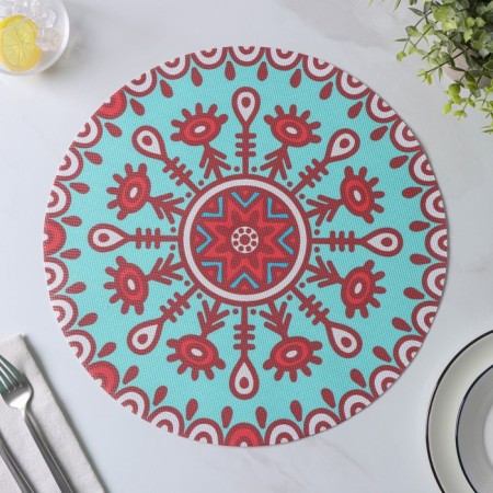 Set of serving napkins on the table “Collie”, 4 pcs, d = 38 cm, turquoise color-5